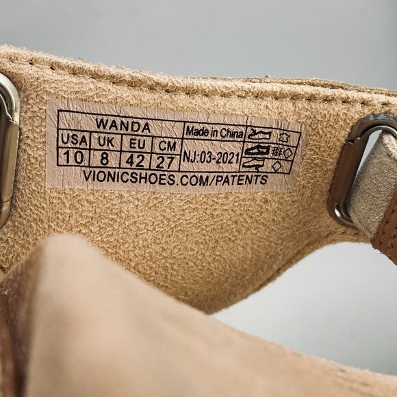 Vionic Wanda Flip Flop Womens Size 10 Beige T Strap Snake Embossed Thong Sandal - Picture 7 of 10